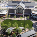 Drone shot of synlawn grandscape artificial grass installation